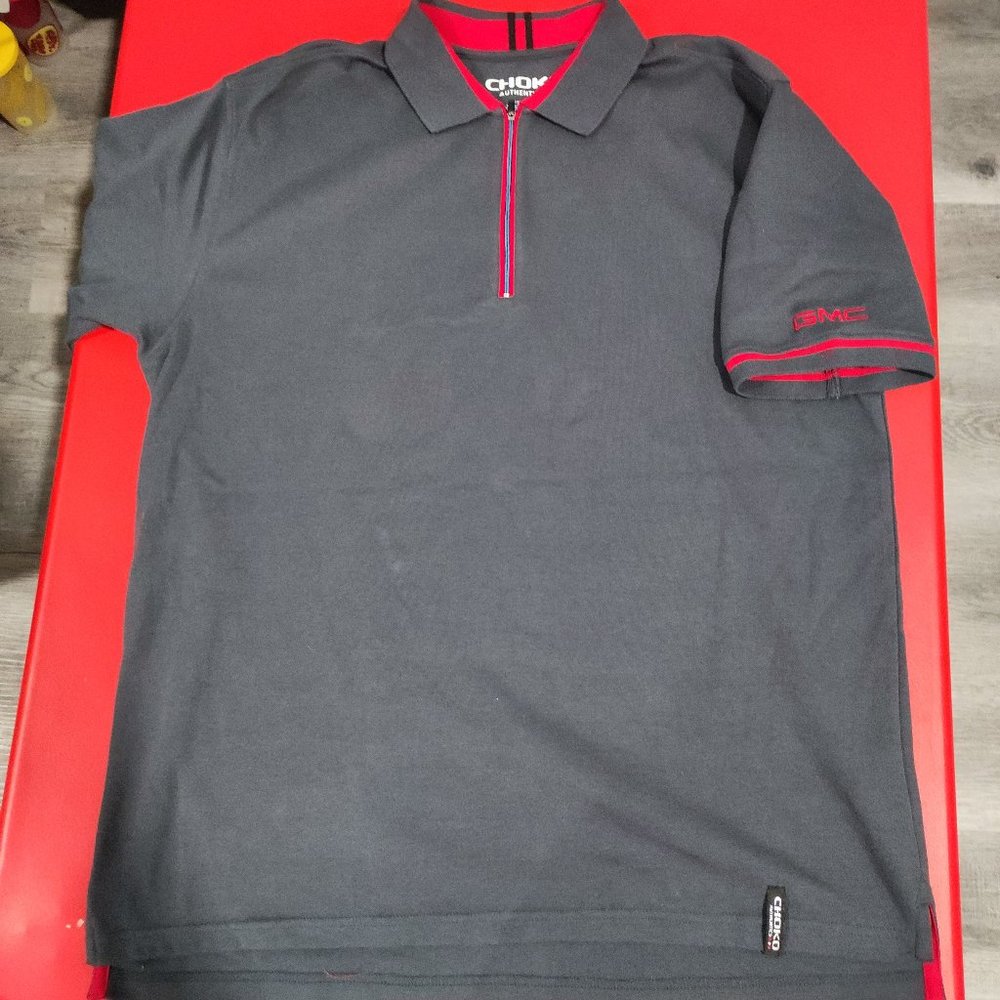 Choko Authentics Oasis 1/4 zip up polo shirt grey GMC logo men's size L